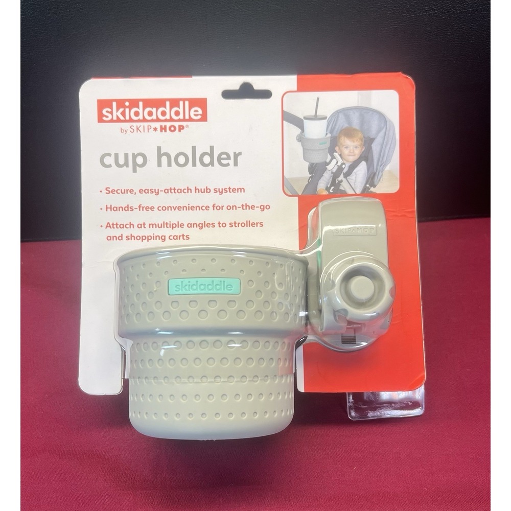 Skidaddle New Cup Holder Attaches To Baby Strollers & Shopping Cart
